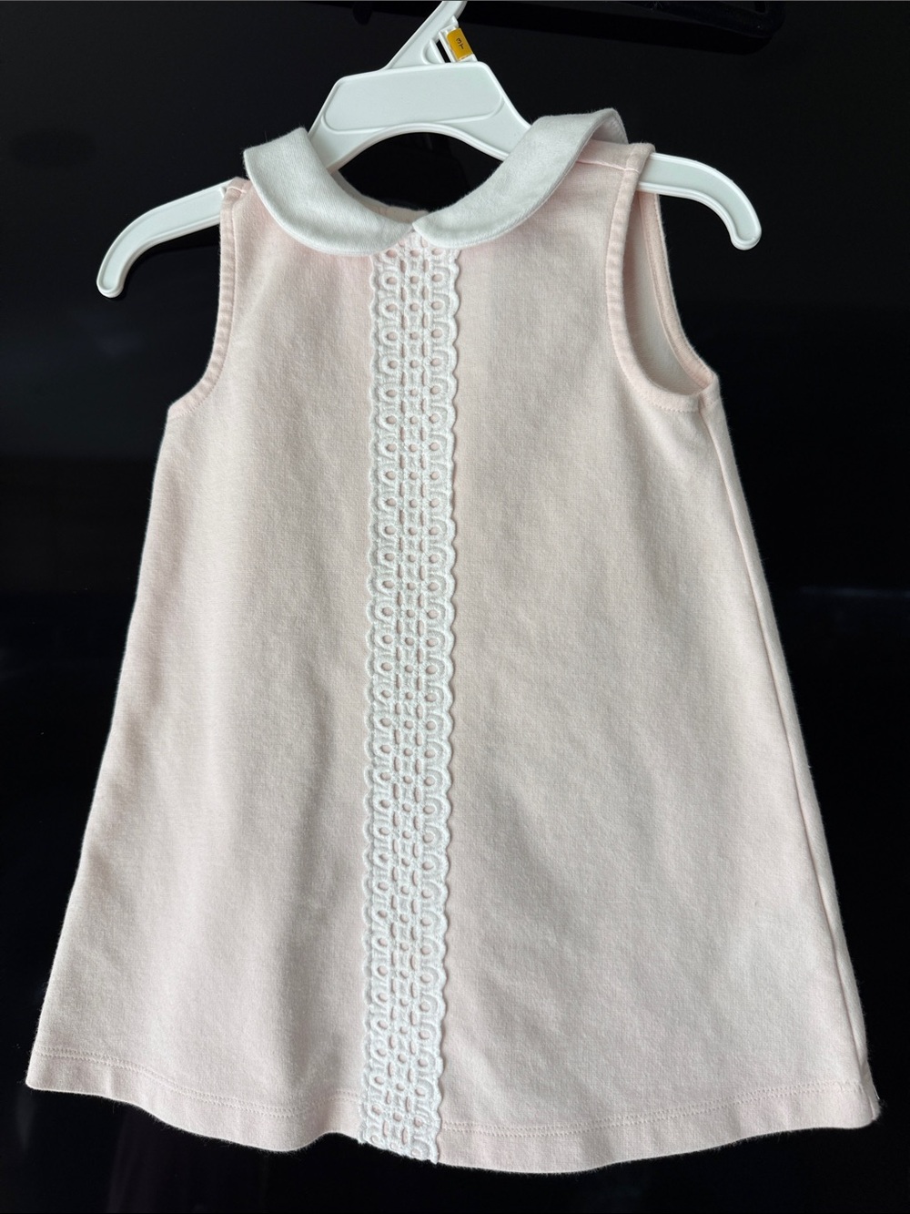 Janie and Jack Pale Pink A-Line Dress with White Peter Pan Collar